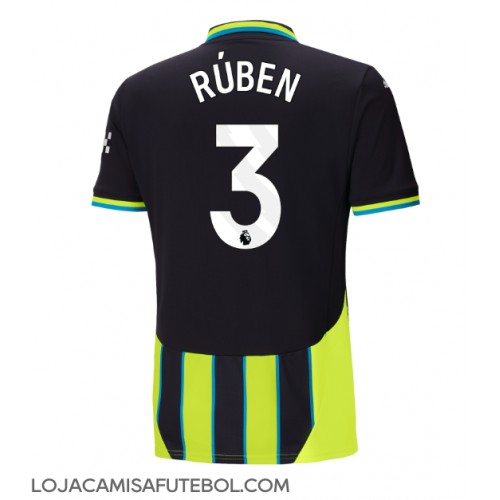 Camisa de Futebol Manchester City Ruben Dias #3 Equipamento Secundário 2024-25 Manga Curta